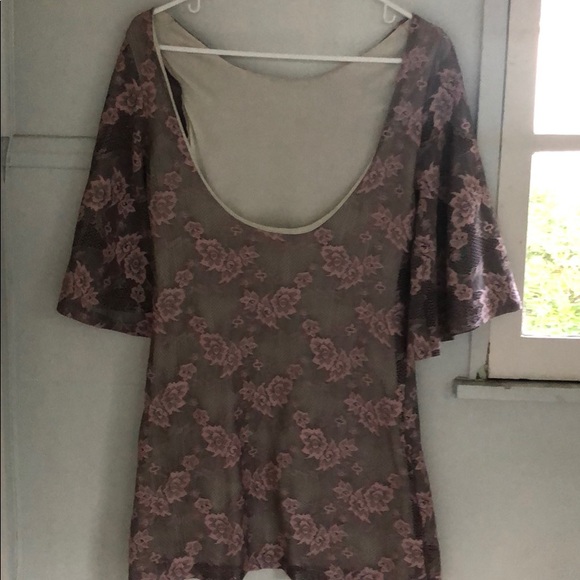 Zara blush lace backless tunic mini-dress - Picture 2 of 2